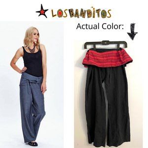 Los Banditos Bohemian Tie Waist Foldover Thai Fisherman Pants